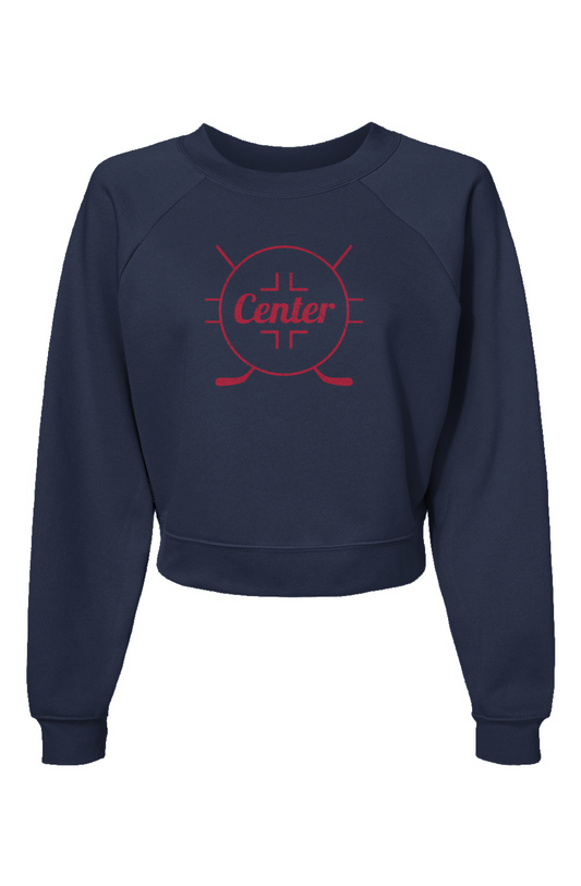 Raglan Rival Center Faceoff Circle Pullover Navy Blue | Barn Garb Hockey Threads