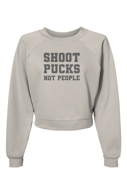 Raglan Rival Shoot Pucks Not People Pullover Vintage White | Barn Garb Hockey Threads