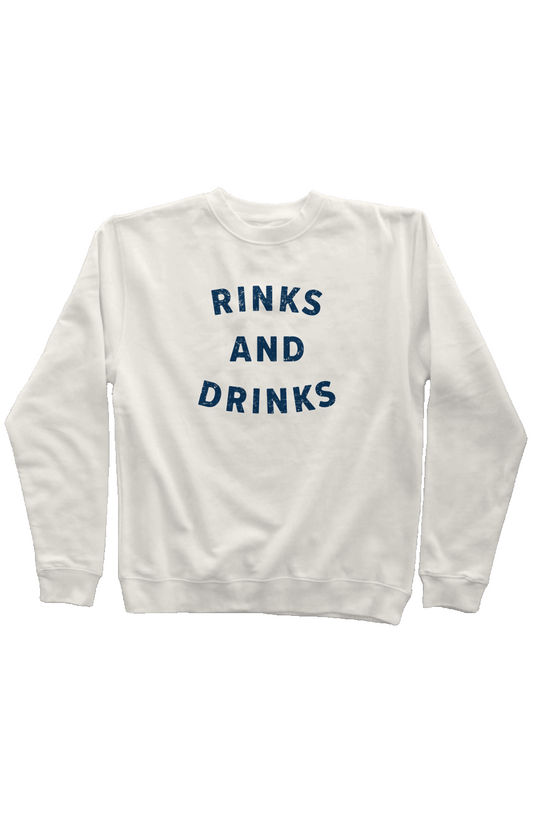 Rinks and Drinks Rinkside Crewneck Sweatshirt Bone | Barn Garb Hockey Threads