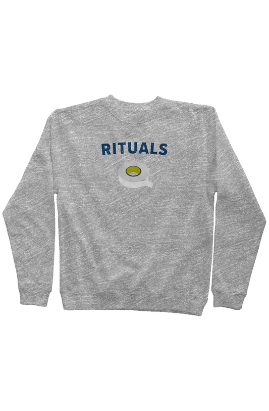 Rituals White Tape Rinkside Crewneck Sweatshirt Grey | Barn Garb Hockey Threads