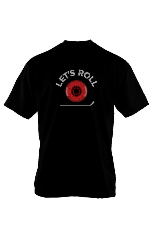 Roller Wheel 90s Throwback Tee Black | Barn Garb Hockey Threads