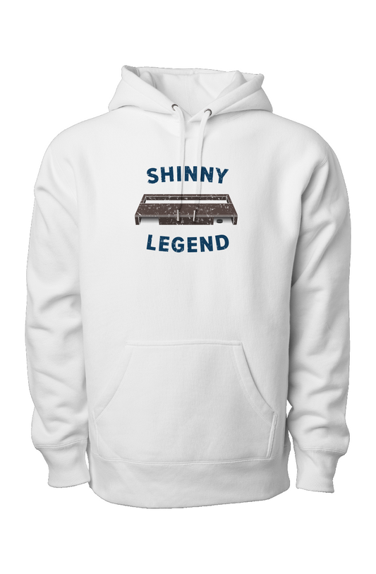 Shinny Legend Goal Heavyweight Hoodie White | Barn Garb Hockey Threads