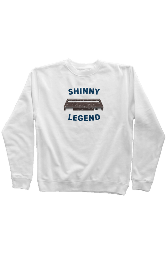 Shinny Legend Goal Rinkside Crewneck Sweatshirt White | Barn Garb Hockey Threads