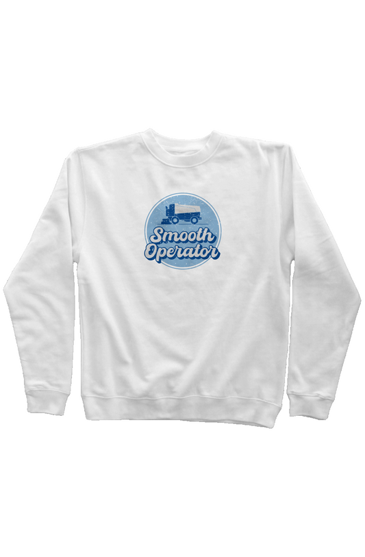 Smooth Operator Rink Badge Rinkside Crewneck Sweat White | Barn Garb Hockey Threads