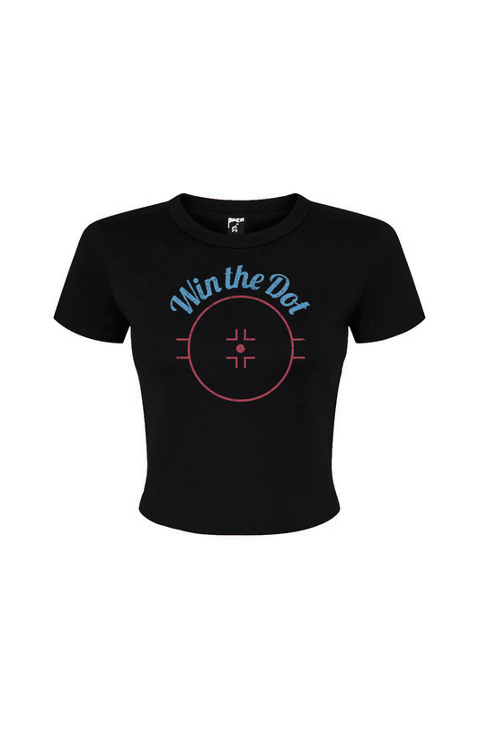 The Barn Babe Win the Dot Micro Rib Baby Tee Black | Barn Garb Hockey Threads