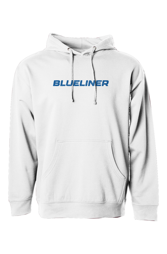 The Bench Boss Blueliner Hoodie White | Barn Garb Hockey Threads