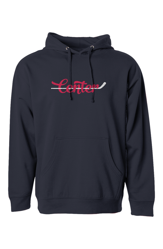 The Bench Boss Center Hoodie Navy Blue | Barn Garb Hockey Threads