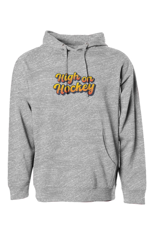 The Bench Boss High on Hockey Hoodie Grey | Barn Garb Hockey Threads