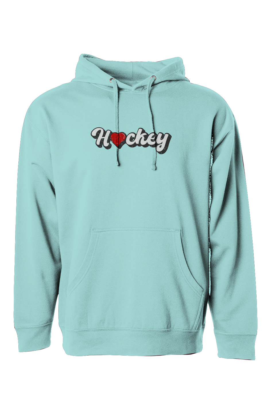 The Bench Boss Hockey Heart Hoodie Mint | Barn Garb Hockey Threads