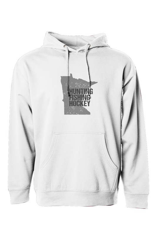 The Bench Boss Hunting Fishing Hockey Hoodie White | Barn Garb Hockey Threads