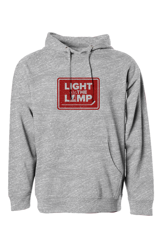 The Bench Boss Light the Lamp Badge Hoodie Grey | Barn Garb Hockey Threads