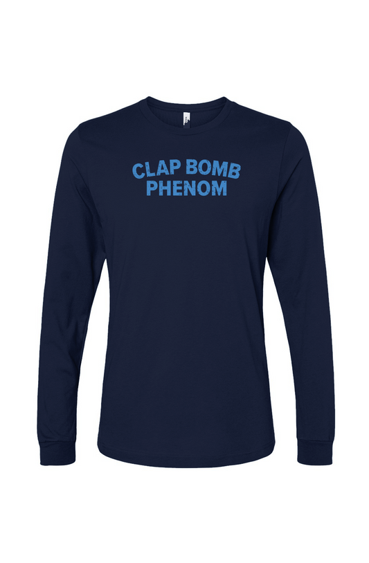 The Benchwarmer Clap Bomb Phenom Long Sleeve Navy Blue | Barn Garb Hockey Threads