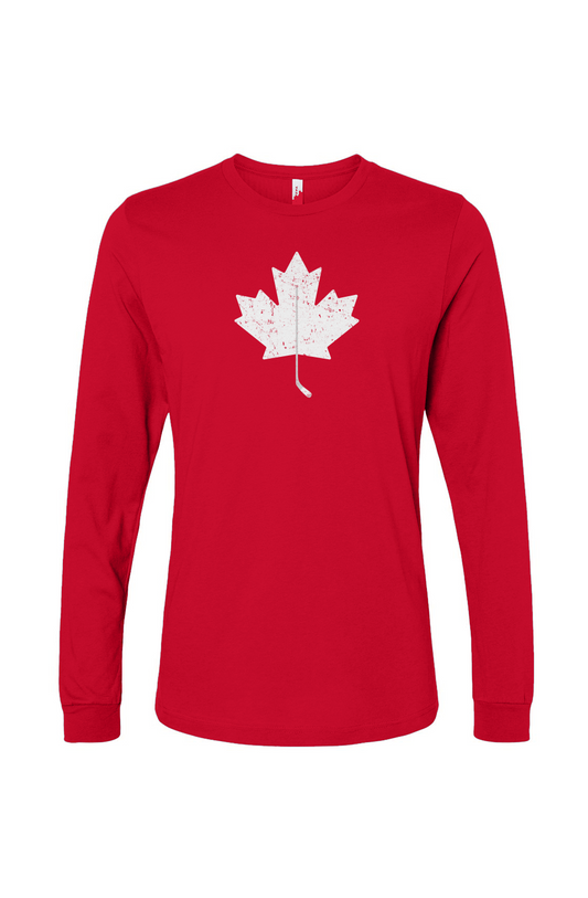 The Benchwarmer Northern Twig Long Sleeve Red | Barn Garb Hockey Threads
