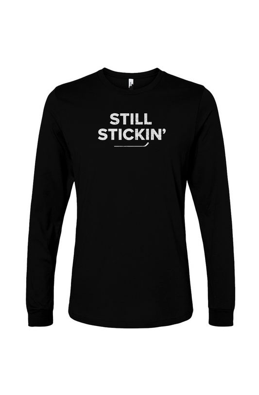 The Benchwarmer Still Stickin' Long Sleeve Black | Barn Garb Hockey Threads