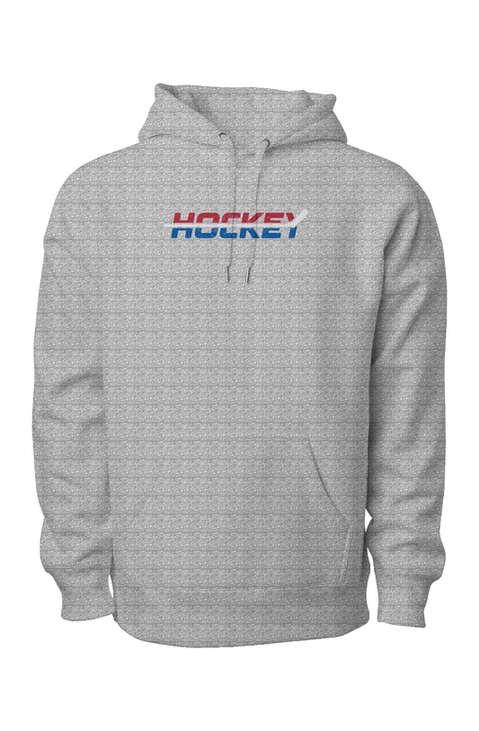 USA Patriotic Hockey Legend Heavyweight Hoodie Grey | Barn Garb Hockey Threads