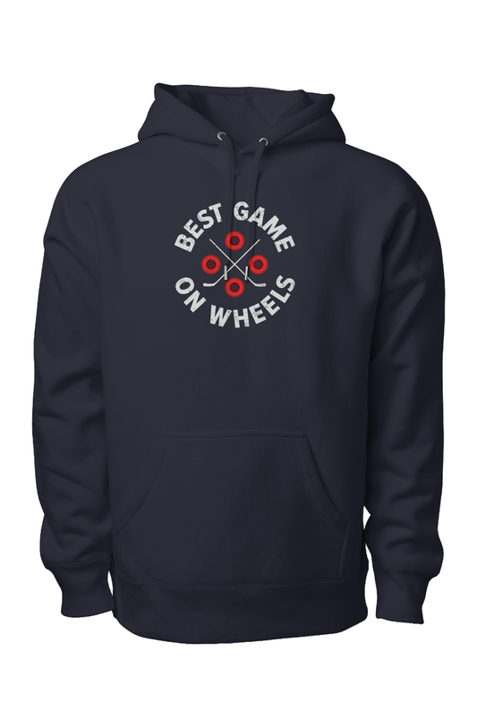 Wheels and Sticks Legend Heavyweight Hoodie Navy Blue | Barn Garb Hockey Threads