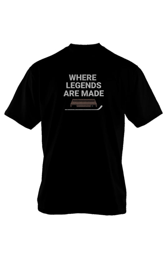 Where Legends Are Made 90s Throwback Oversized Heavyweight Tee Black | Barn Garb Hockey