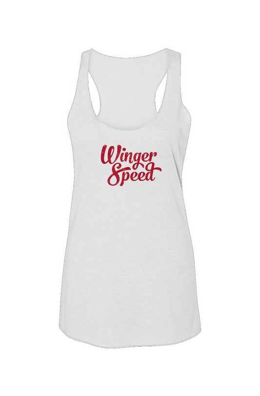 Winger Speed Racerback Barn Tank White | Barn Garb Hockey Threads