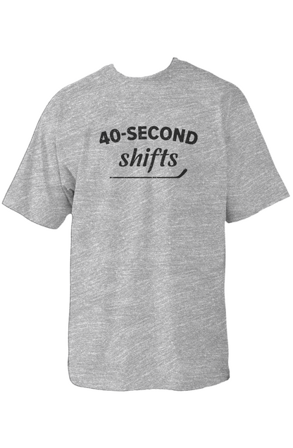 40-Second Shifts 90s Throwback Tee Grey | Barn Garb Hockey Threads