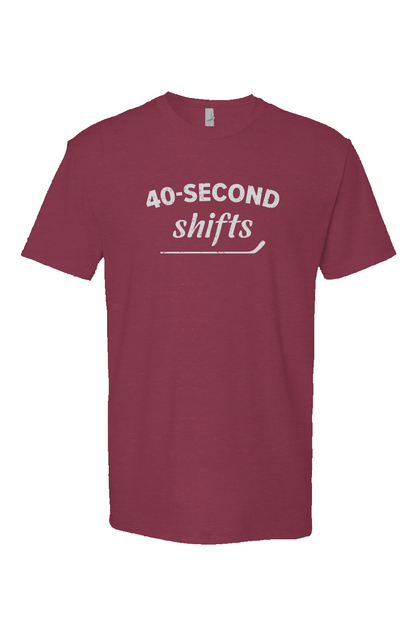 40-Second Shifts Breakaway Performance Tee Cardinal | Barn Garb Hockey Threads