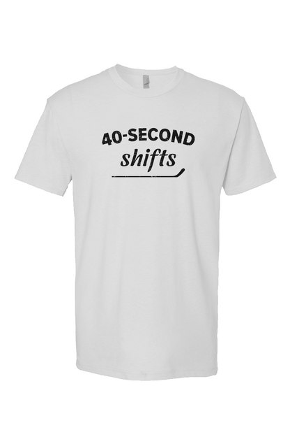 40-Second Shifts Breakaway Performance Tee White | Barn Garb Hockey Threads