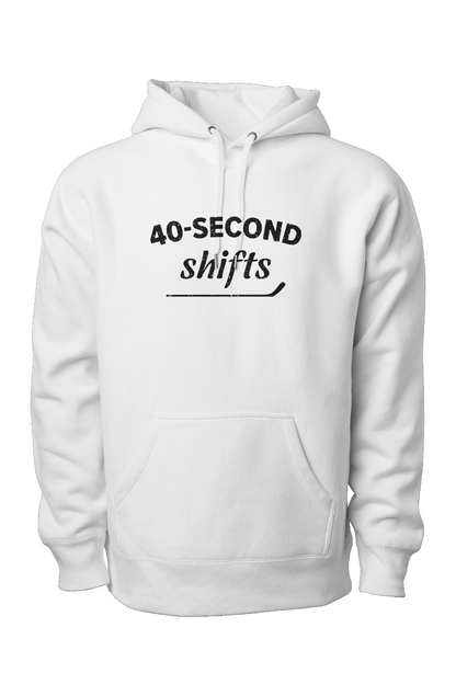 40-Second Shifts Legend Heavyweight Hoodie White | Barn Garb Hockey Threads