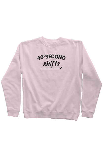 40-Second Shifts Rinkside Crewneck Sweatshirt Pink| Barn Garb Hockey Threads