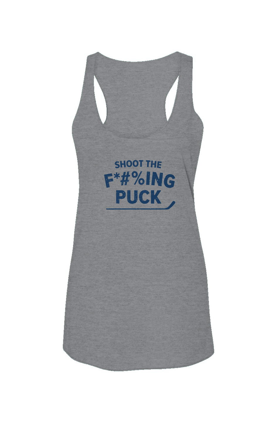 Shoot the F*#%ing Puck Racerback Barn Tank