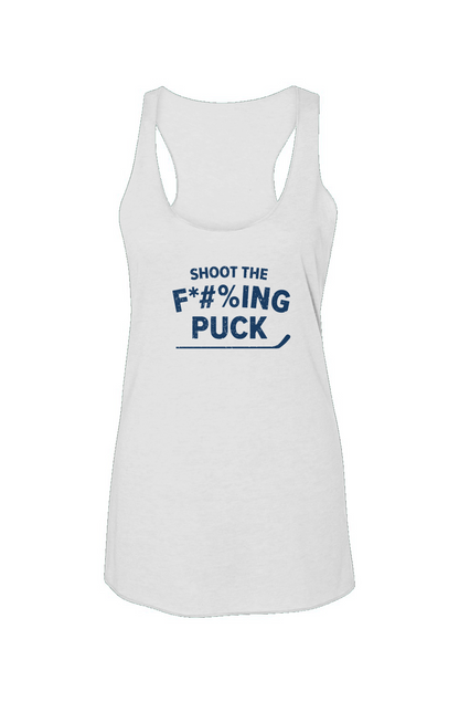 Shoot the F*#%ing Puck Racerback Barn Tank