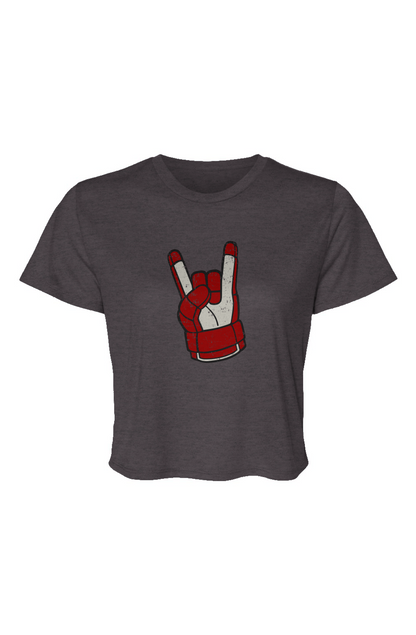 Barn Beauty Hockey Rocks Cropped Tee