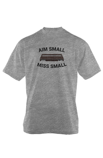 Aim Small Miss Small 90s Throwback Tee Grey | Barn Garb Hockey Threads