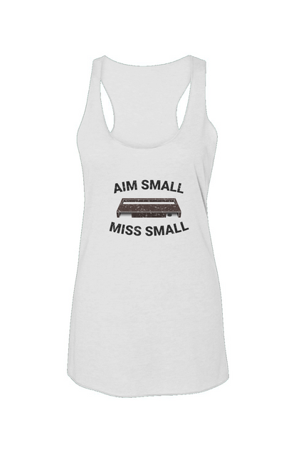 Aim Small Miss Small Racerback Barn Tank White | Barn Garb Hockey Threads
