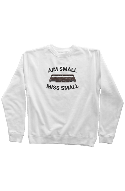 Aim Small Miss Small Rinkside Crewneck Sweatshirt White | Barn Garb Hockey Threads