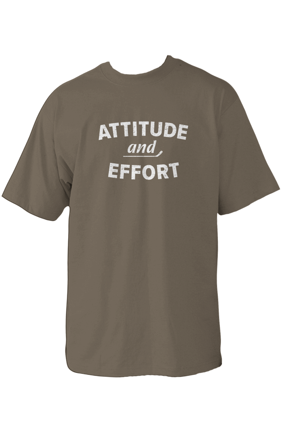 Attitude and Effort 90s Throwback Tee Military Green | Barn Garb Hockey Threads