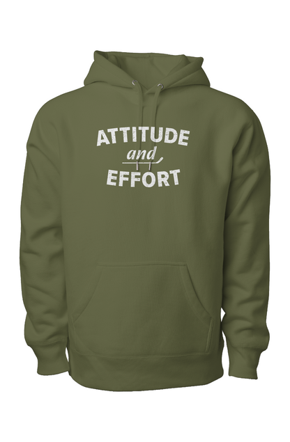 Attitude and Effort Legend Heavyweight Hoodie Military Green | Barn Garb Hockey Threads