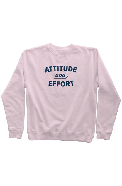 Attitude and Effort Rinkside Crewneck Sweatshirt Pink | Barn Garb Hockey Threads