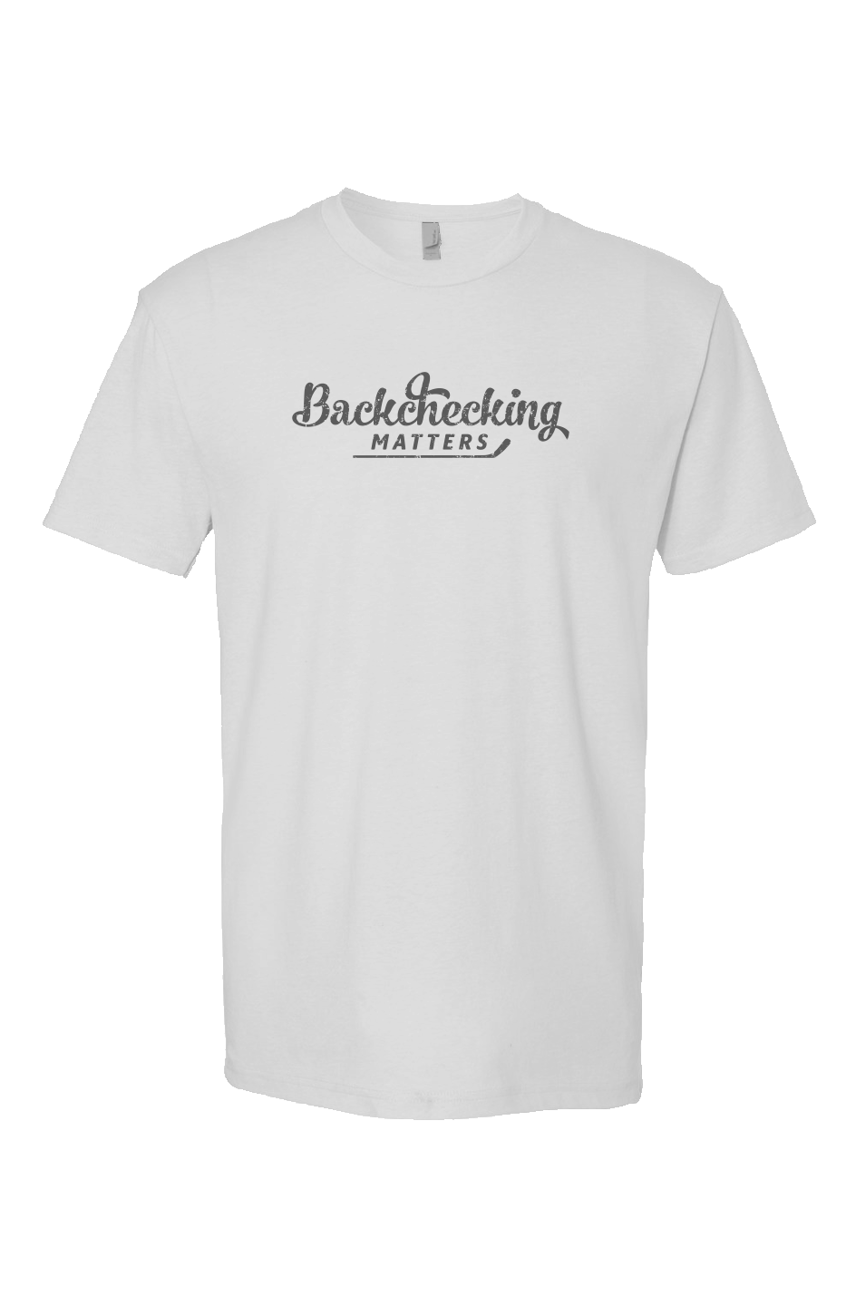 Backchecking Matters Breakaway Performance Tee White | Barn Garb Hockey Threads