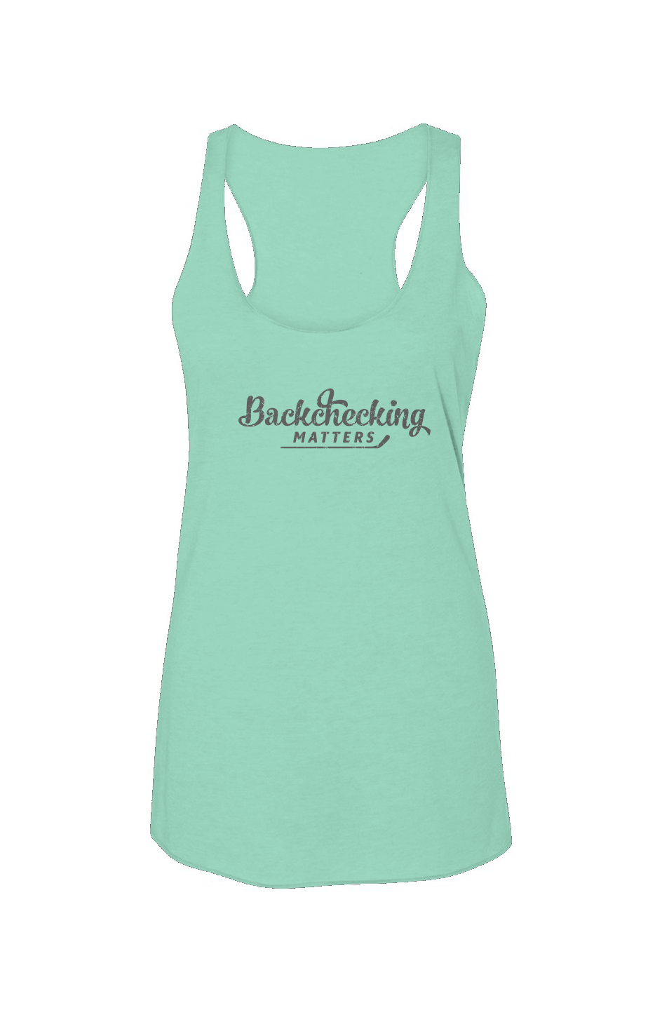 Backchecking Matters Racerback Barn Tank Mint | Barn Garb Hockey Threads