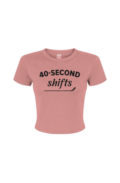 Barn Babe 40-Second Shifts Baby Tee Pink | Barn Garb Hockey Threads