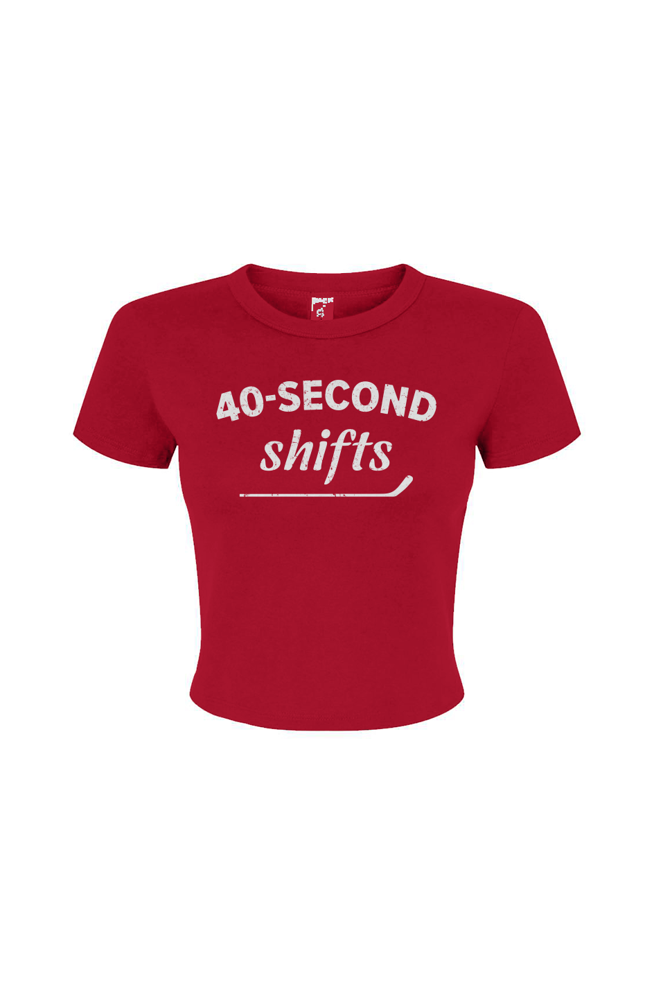 Barn Babe 40-Second Shifts Baby Tee Red | Barn Garb Hockey Threads