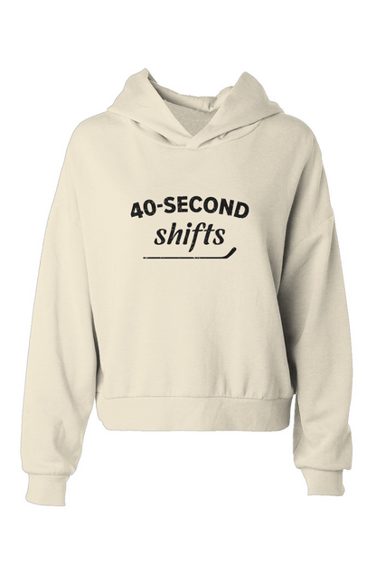 Barn Babe 40-Second Shifts Hip-Height Hoodie Bone | Barn Garb Hockey Threads