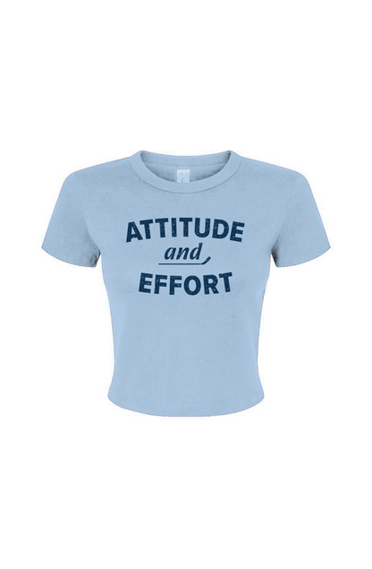 Barn Babe Attitude and Effort Baby Tee Baby Blue | Barn Garb Hockey Threads