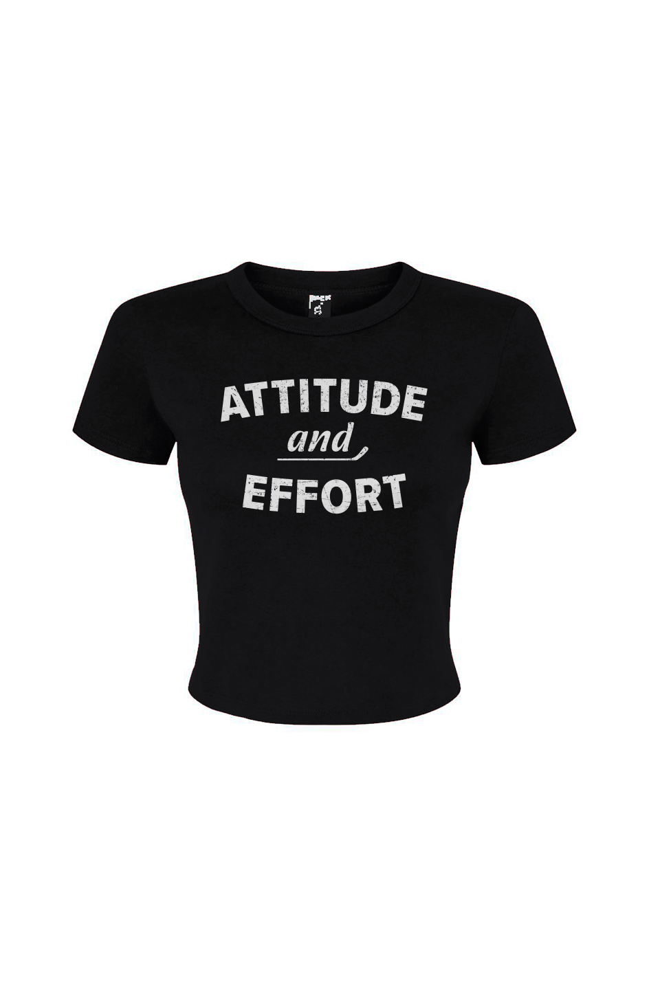 Barn Babe Attitude and Effort Baby Tee Black | Barn Garb Hockey Threads