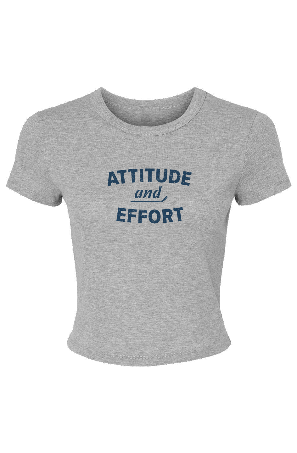 Barn Babe Attitude and Effort Baby Tee Grey | Barn Garb Hockey Threads