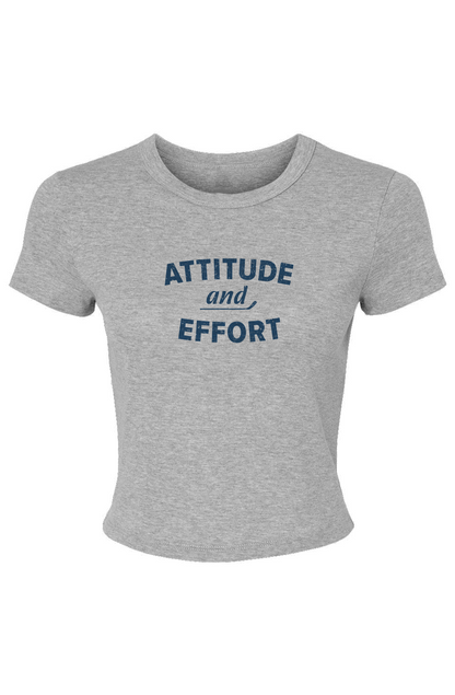 Barn Babe Attitude and Effort Baby Tee Grey | Barn Garb Hockey Threads