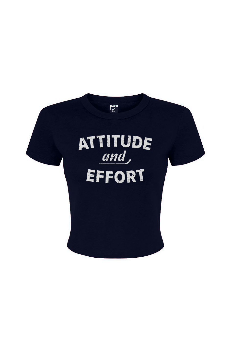 Barn Babe Attitude and Effort Baby Tee Navy Blue | Barn Garb Hockey Threads