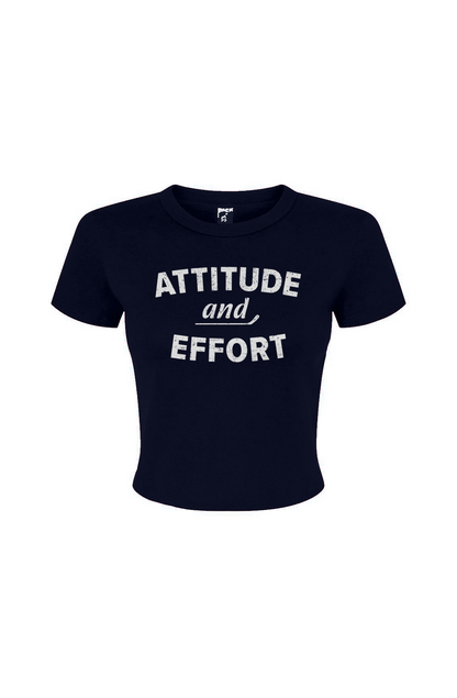 Barn Babe Attitude and Effort Baby Tee Navy Blue | Barn Garb Hockey Threads