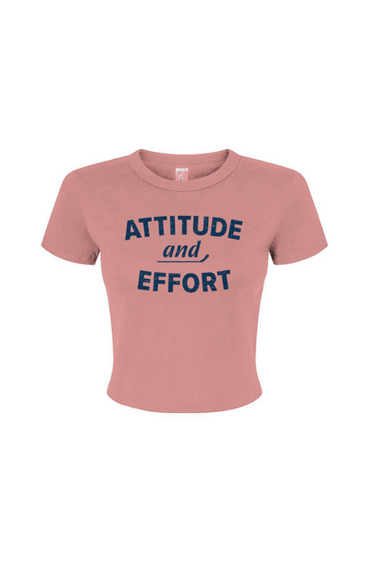 Barn Babe Attitude and Effort Baby Tee Pink | Barn Garb Hockey Threads