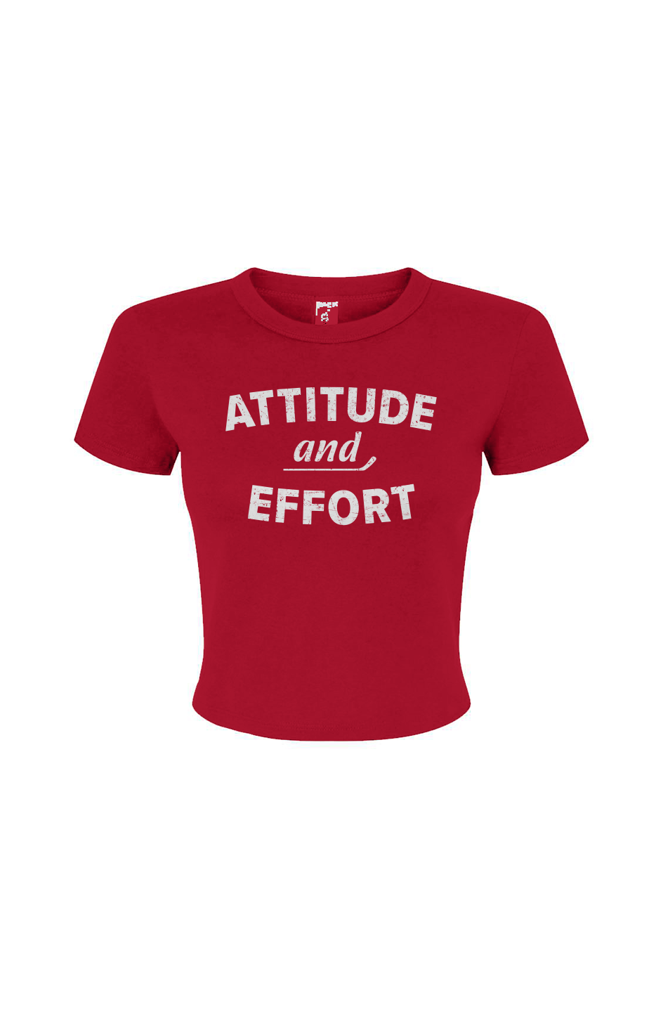 Barn Babe Attitude and Effort Baby Tee Red | Barn Garb Hockey Threads