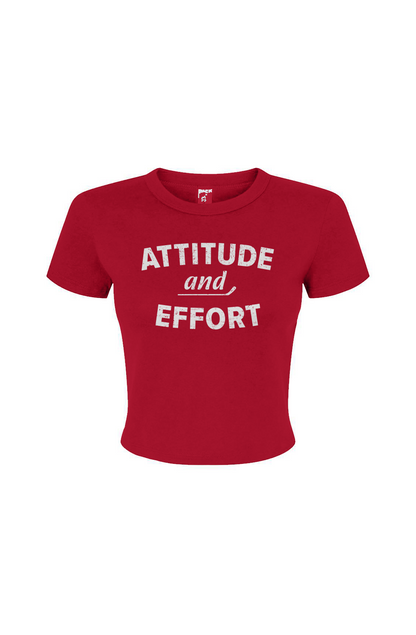 Barn Babe Attitude and Effort Baby Tee Red | Barn Garb Hockey Threads